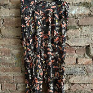 Black and multicolored paisley tribal tropical pants from H&M